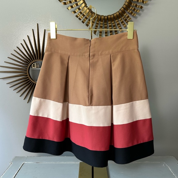 Zara - Color Block Flare Midi Skirt - Picture 2 of 6